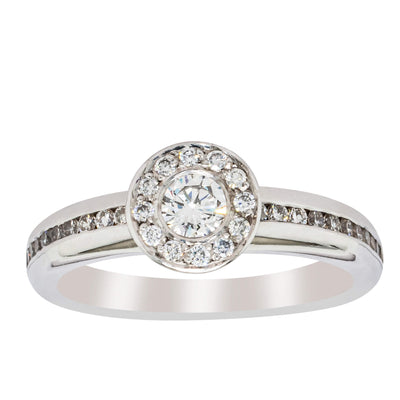 Deja Vu 18ct White Gold .25ct Diamond Cluster Ring-Ring-Walker & Hall
