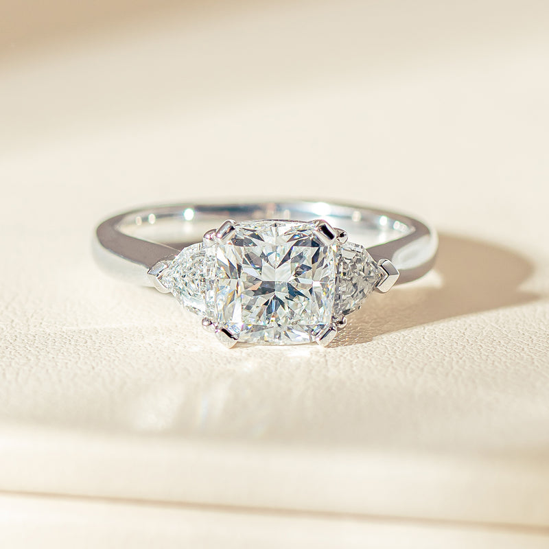18ct White Gold 2.00ct Cushion Cut Diamond Ring - Ring - Walker & Hall