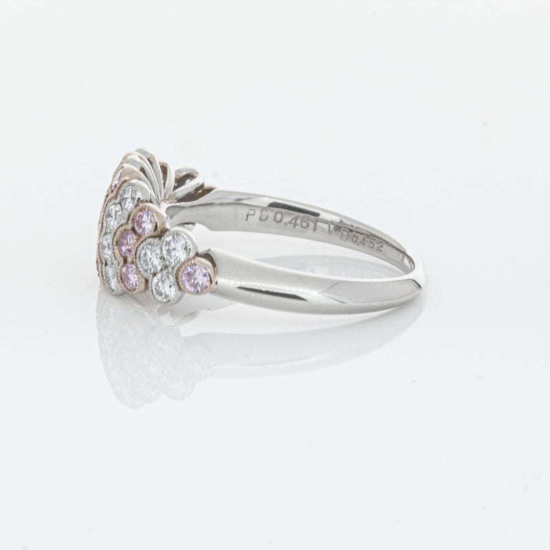 Deja Vu Platinum and Rose Gold Pink Diamond Ring-Ring-Walker & Hall