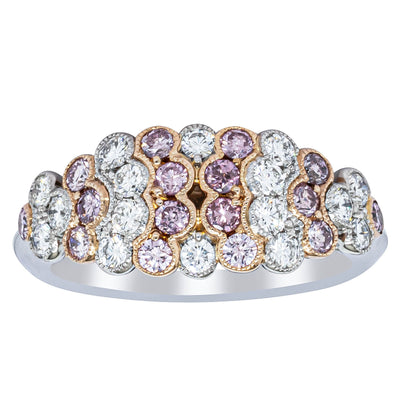 Deja Vu Platinum and Rose Gold Pink Diamond Ring-Ring-Walker & Hall