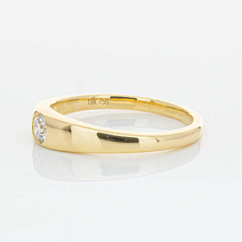 18ct Yellow Gold .16ct Diamond Gypsy Ring-Ring-Walker & Hall