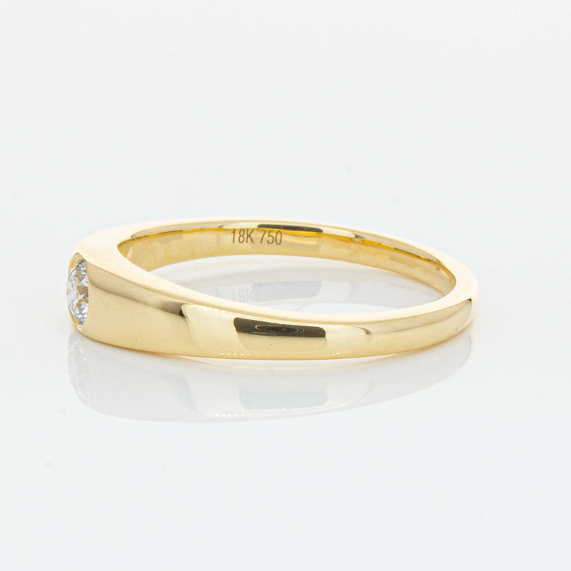 18ct Yellow Gold .16ct Diamond Gypsy Ring-Ring-Walker & Hall