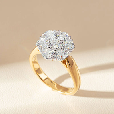 18ct Yellow Gold 2.00ct Diamond Lotus Ring - Ring - Walker & Hall