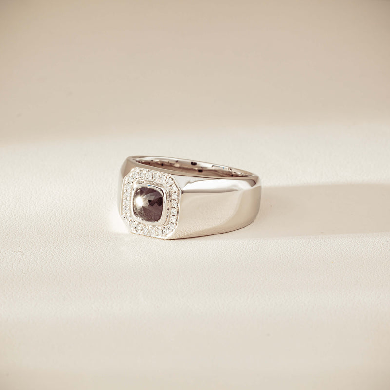 Platinum 1.10ct Black Diamond Mens Ring-Ring-Walker & Hall