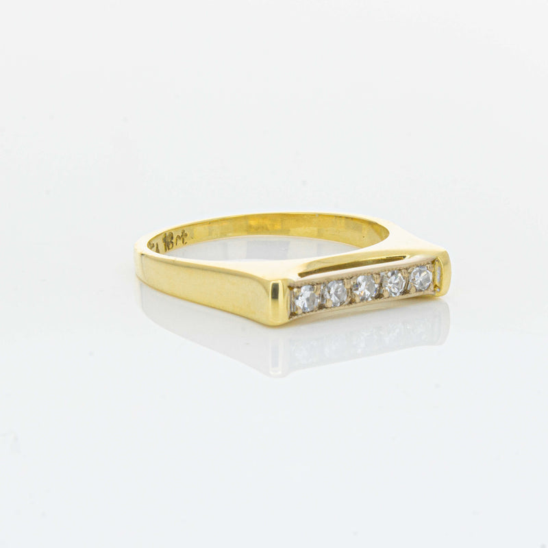 Deja Vu 18ct Yellow Gold .12ct Diamond Five-Stone Ring - Ring - Walker & Hall