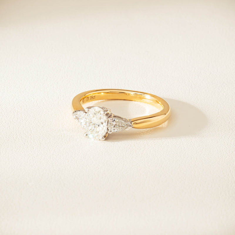 18ct Yellow & White Gold .80ct G VS2 Diamond Ayla Ring - Ring - Walker & Hall