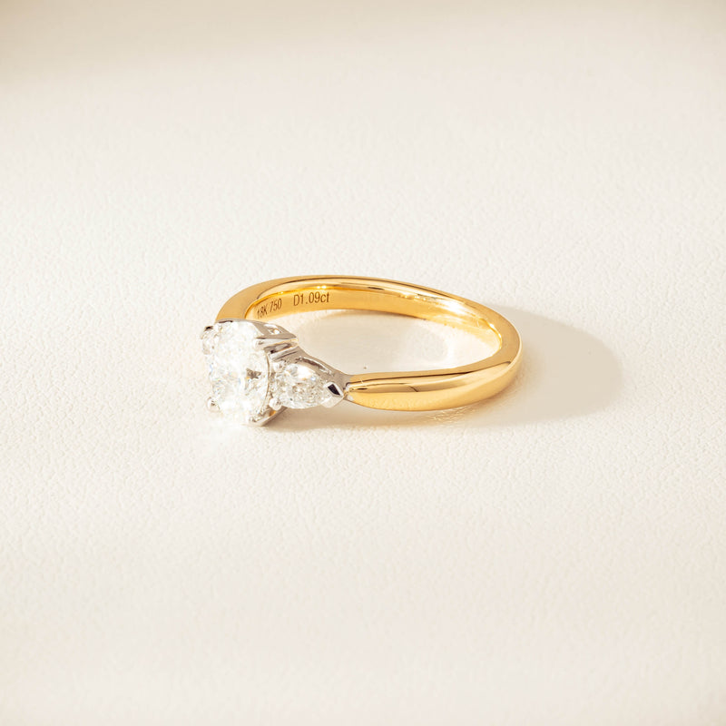 18ct Yellow & White Gold .80ct G VS2 Diamond Ayla Ring - Ring - Walker & Hall