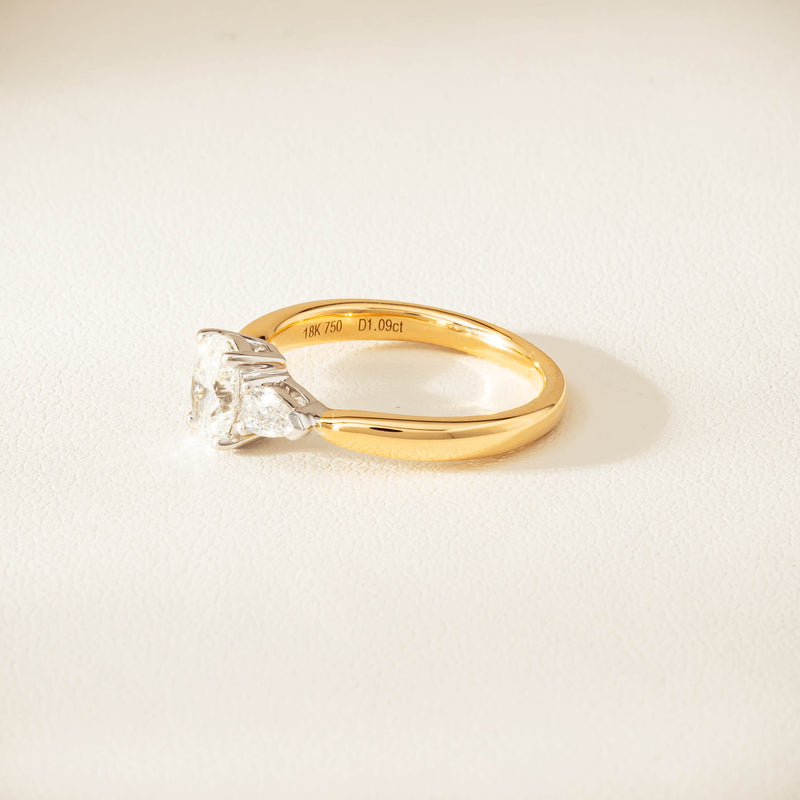 18ct Yellow & White Gold .80ct G VS2 Diamond Ayla Ring - Ring - Walker & Hall