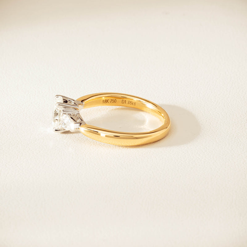 18ct Yellow & White Gold .80ct G VS2 Diamond Ayla Ring - Ring - Walker & Hall