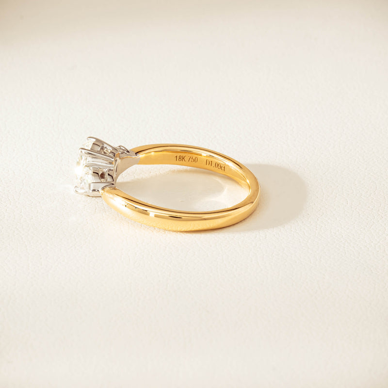 18ct Yellow & White Gold .80ct G VS2 Diamond Ayla Ring - Ring - Walker & Hall