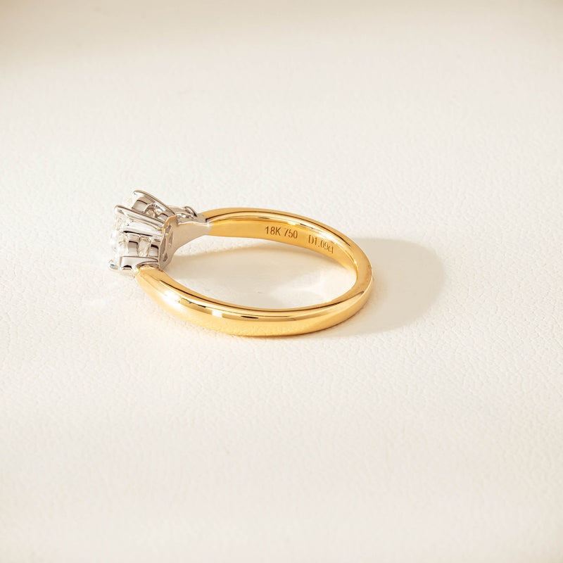18ct Yellow & White Gold .80ct G VS2 Diamond Ayla Ring - Ring - Walker & Hall