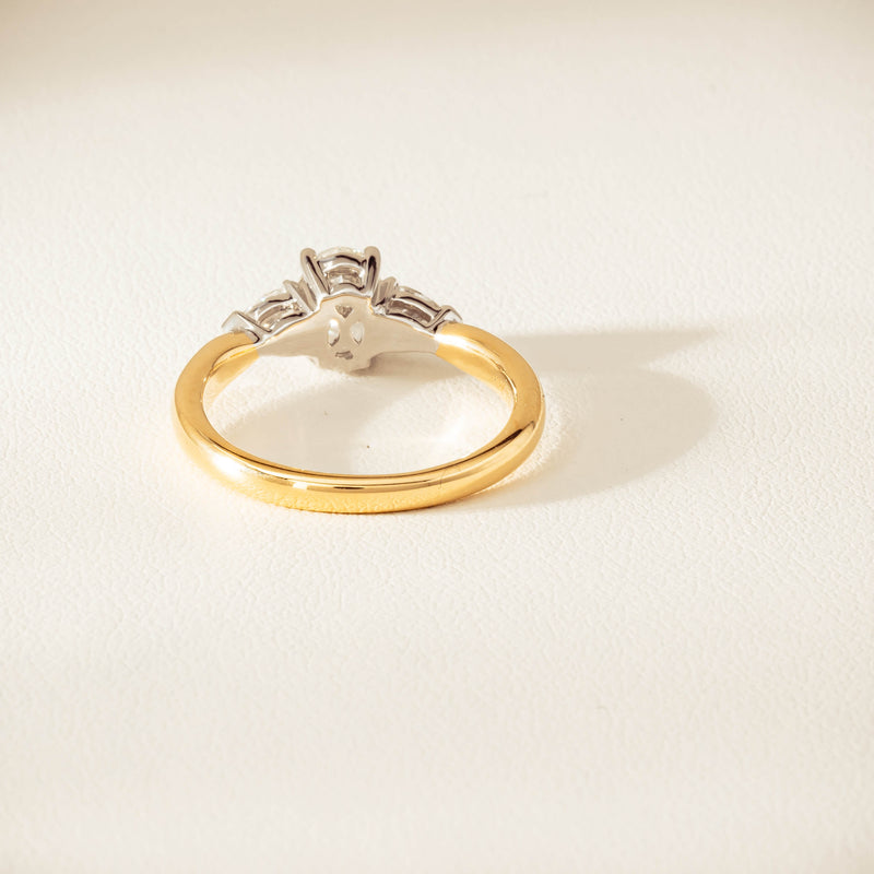18ct Yellow & White Gold .80ct G VS2 Diamond Ayla Ring - Ring - Walker & Hall