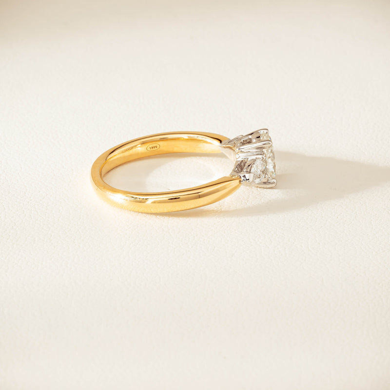 18ct Yellow & White Gold .80ct G VS2 Diamond Ayla Ring - Ring - Walker & Hall