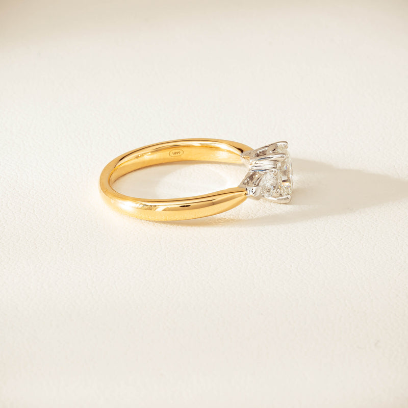 18ct Yellow & White Gold .80ct G VS2 Diamond Ayla Ring - Ring - Walker & Hall