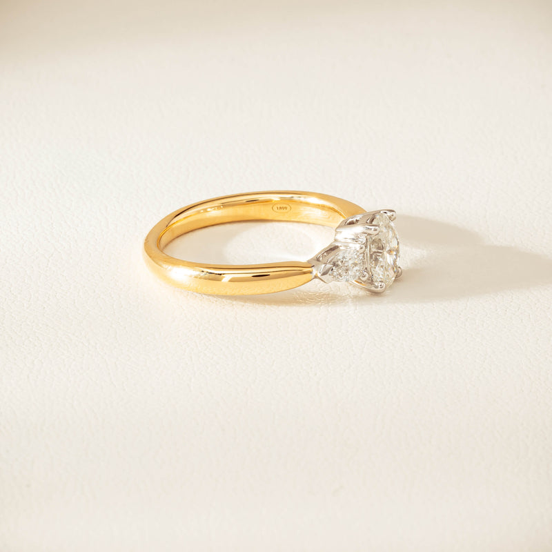 18ct Yellow & White Gold .80ct G VS2 Diamond Ayla Ring - Ring - Walker & Hall