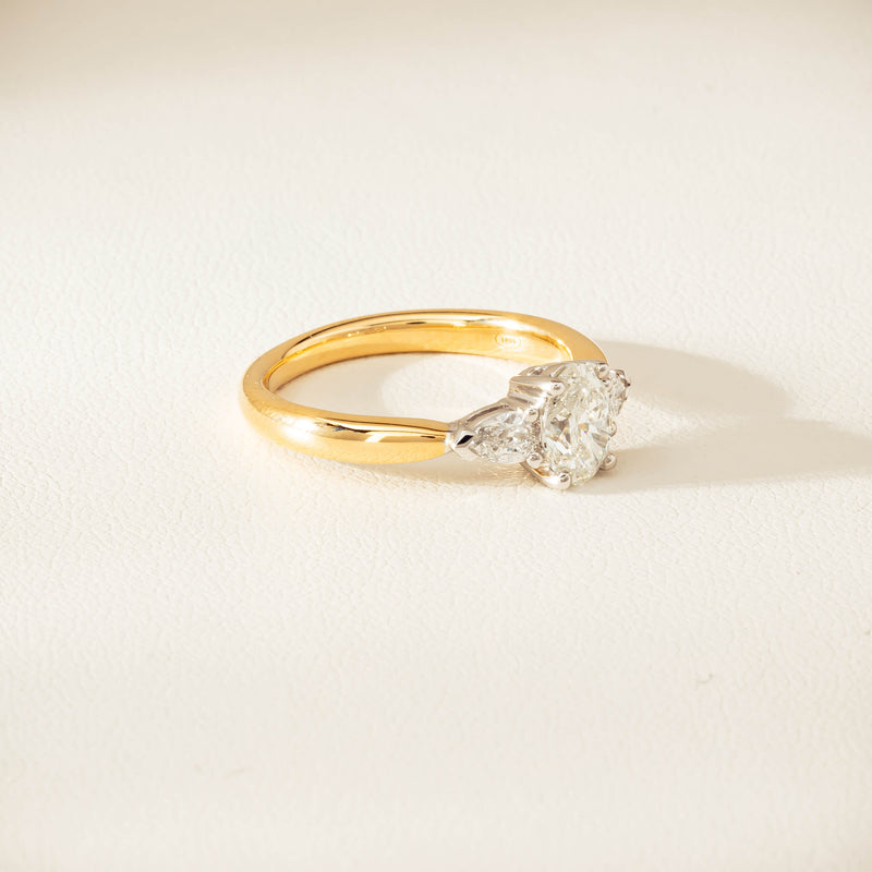 18ct Yellow & White Gold .80ct G VS2 Diamond Ayla Ring - Ring - Walker & Hall