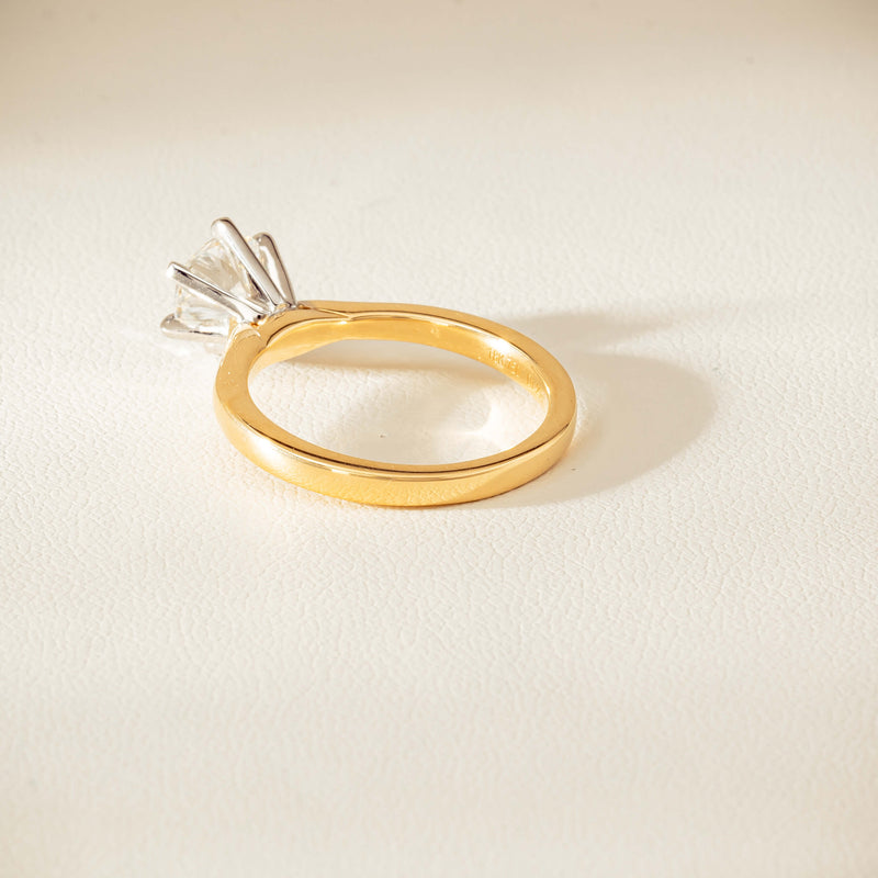 18ct Yellow Gold 1.29ct F VS1 Diamond Capri Ring - Ring - Walker & Hall