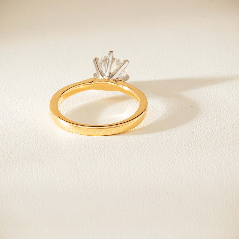 18ct Yellow Gold 1.29ct F VS1 Diamond Capri Ring - Ring - Walker & Hall