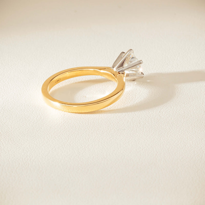 18ct Yellow Gold 1.29ct F VS1 Diamond Capri Ring - Ring - Walker & Hall