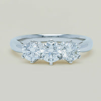 18ct White Gold 1.35ct Reclaimed Diamond Trilogy Ring - Ring - Walker & Hall