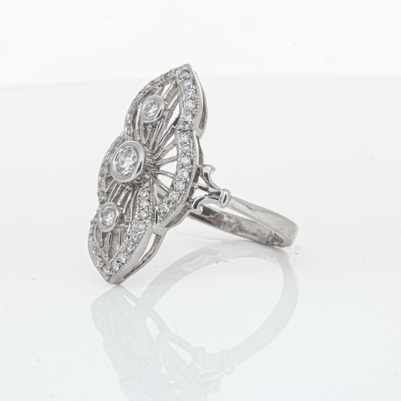 Deja Vu 18ct White Gold .50ct Diamond Openwork Ring - Ring - Walker & Hall