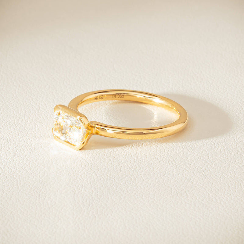 18ct Yellow Gold 1.00ct Radiant-Cut Diamond Elle Ring - Ring - Walker & Hall
