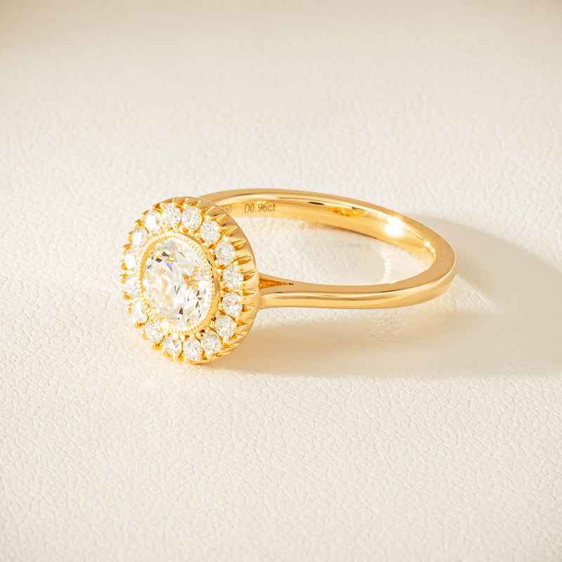 18ct Yellow Gold .96ct Diamond Daisy Ring - Ring - Walker & Hall