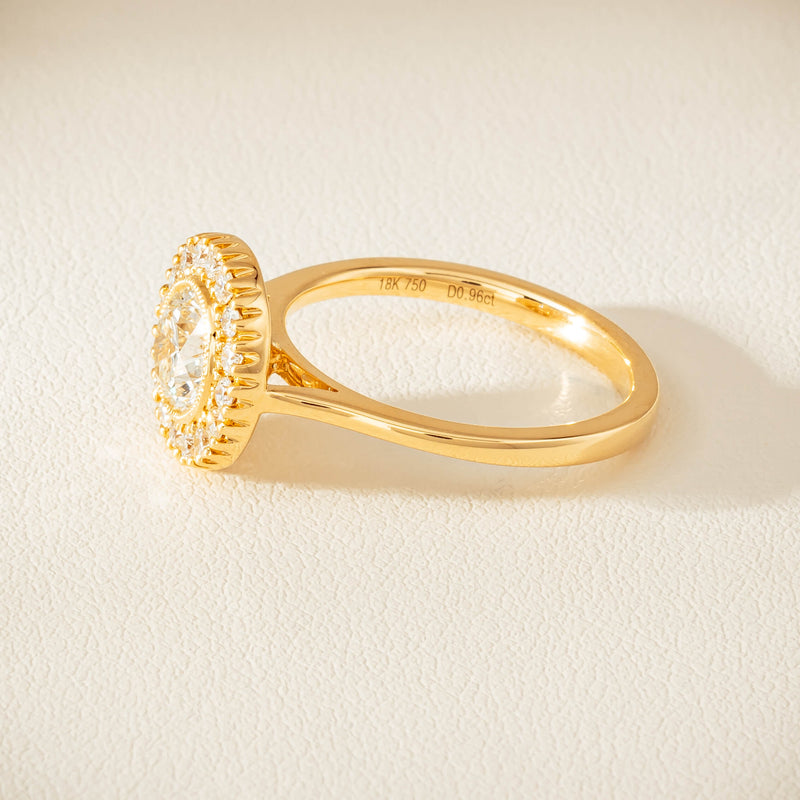 18ct Yellow Gold .96ct Diamond Daisy Ring - Ring - Walker & Hall