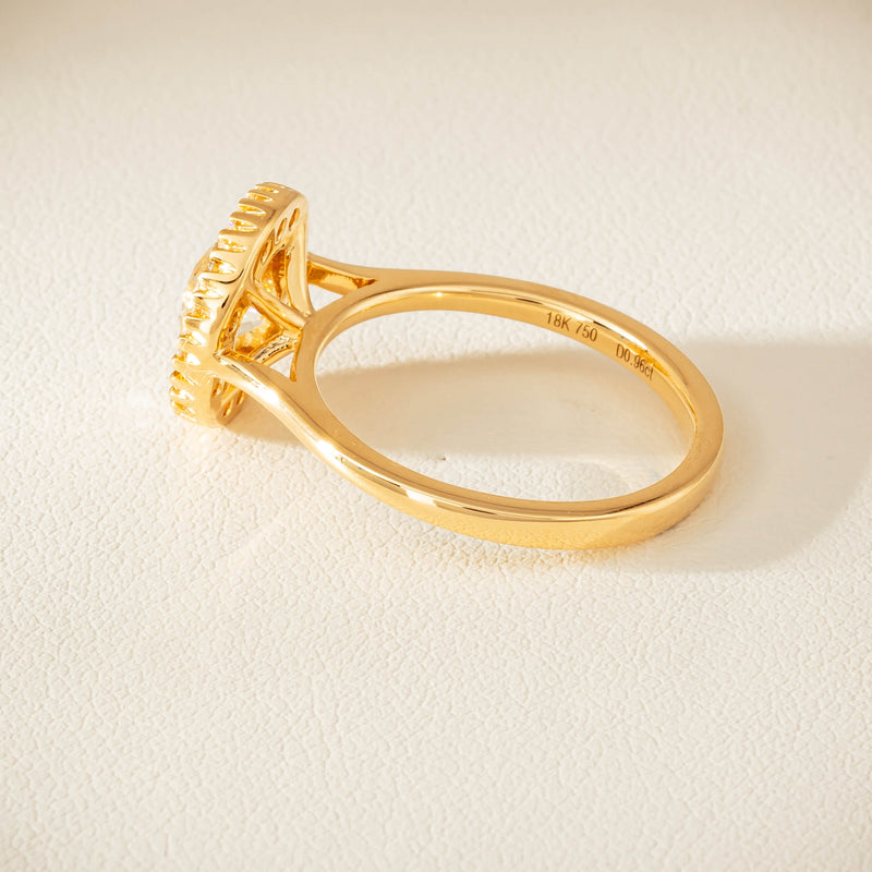 18ct Yellow Gold .96ct Diamond Daisy Ring - Ring - Walker & Hall