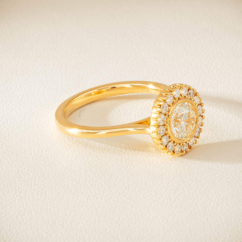 18ct Yellow Gold .96ct Diamond Daisy Ring - Ring - Walker & Hall