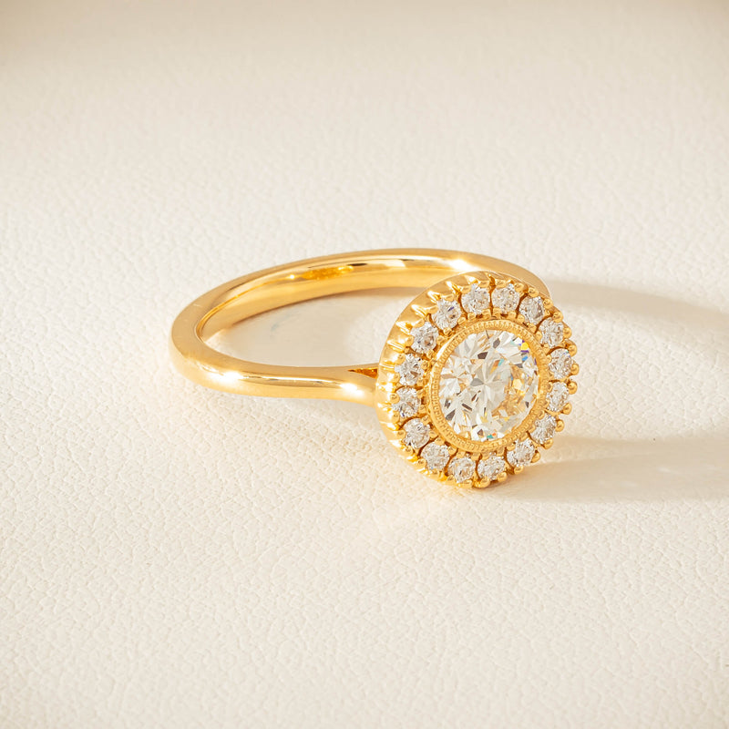 18ct Yellow Gold .96ct Diamond Daisy Ring - Ring - Walker & Hall
