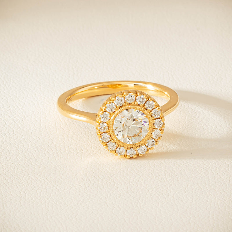 18ct Yellow Gold .96ct Diamond Daisy Ring - Ring - Walker & Hall