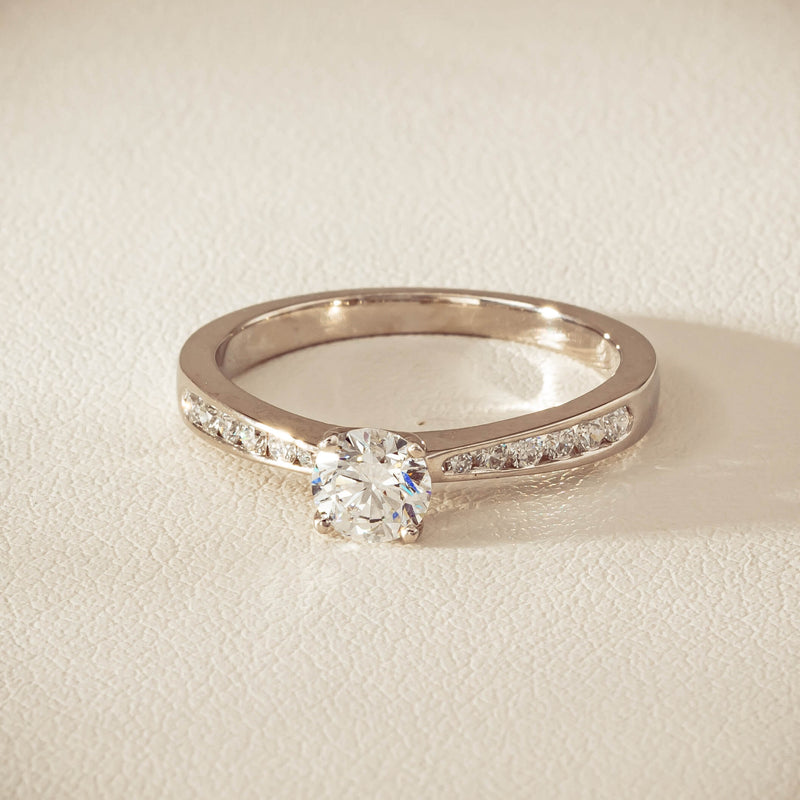18ct White Gold .50ct Diamond Four-Claw Avalon Ring - Ring - Walker & Hall