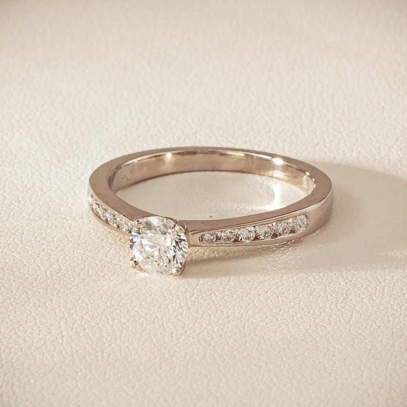 18ct White Gold .50ct Diamond Four-Claw Avalon Ring - Ring - Walker & Hall
