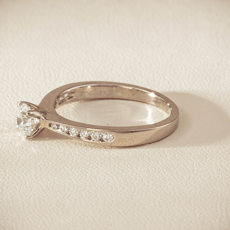 18ct White Gold .50ct Diamond Four-Claw Avalon Ring - Ring - Walker & Hall