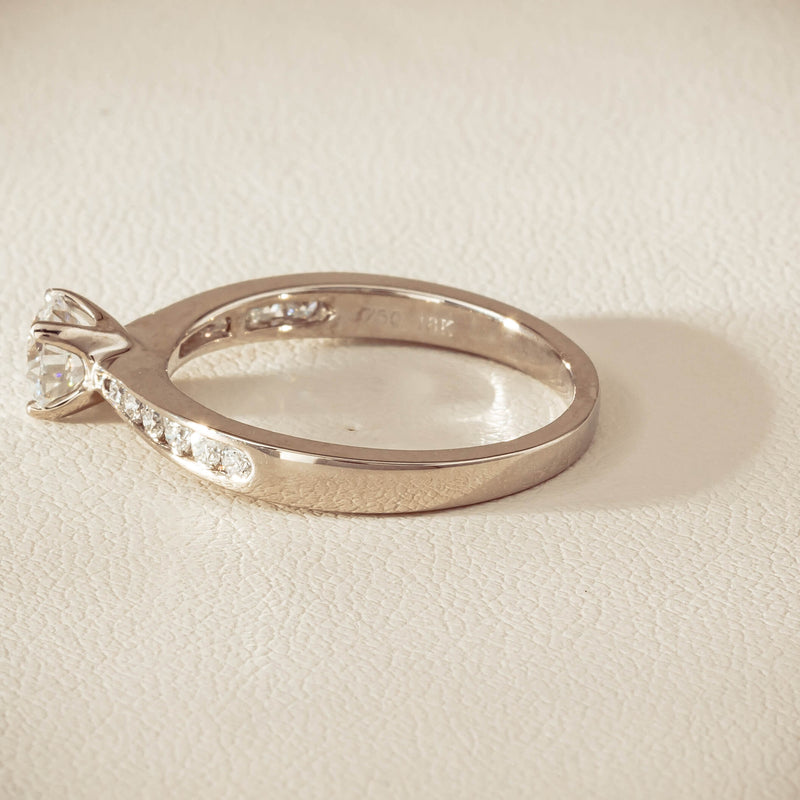 18ct White Gold .50ct Diamond Four-Claw Avalon Ring - Ring - Walker & Hall