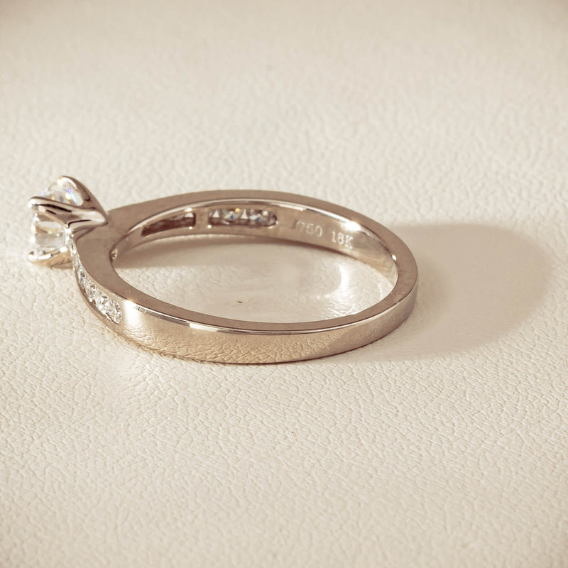 18ct White Gold .50ct Diamond Four-Claw Avalon Ring - Ring - Walker & Hall