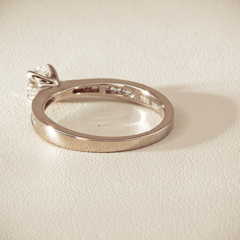 18ct White Gold .50ct Diamond Four-Claw Avalon Ring - Ring - Walker & Hall