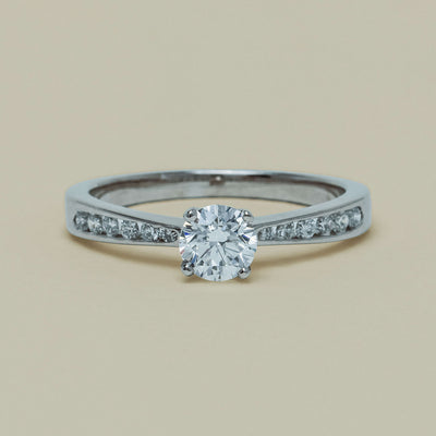 18ct White Gold .50ct Diamond Four-Claw Avalon Ring - Ring - Walker & Hall