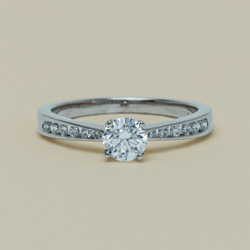 18ct White Gold .50ct Diamond Four-Claw Avalon Ring - Ring - Walker & Hall
