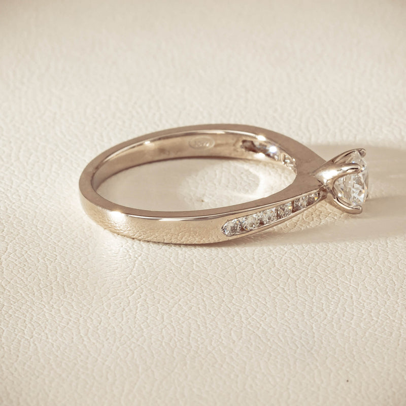 18ct White Gold .50ct Diamond Four-Claw Avalon Ring - Ring - Walker & Hall