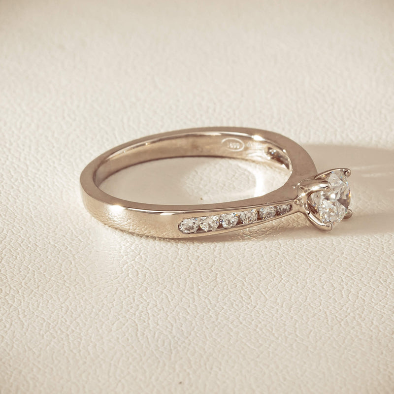 18ct White Gold .50ct Diamond Four-Claw Avalon Ring - Ring - Walker & Hall