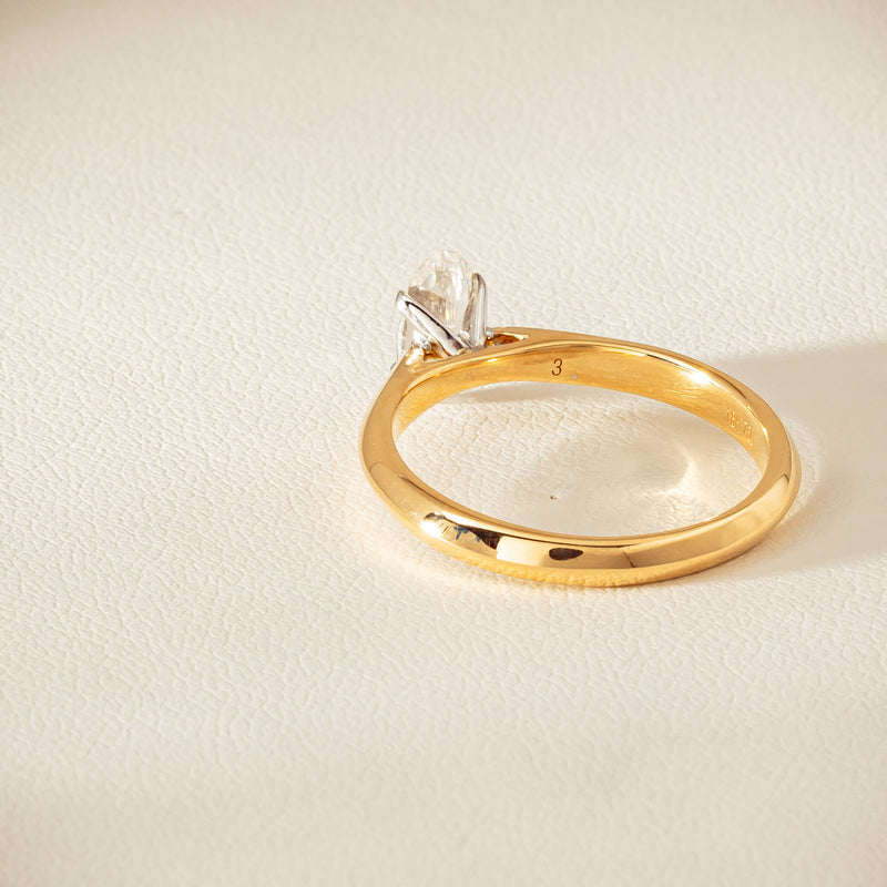 18ct Yellow Gold .70ct Modified Oval Diamond Venetian Ring - Ring - Walker & Hall