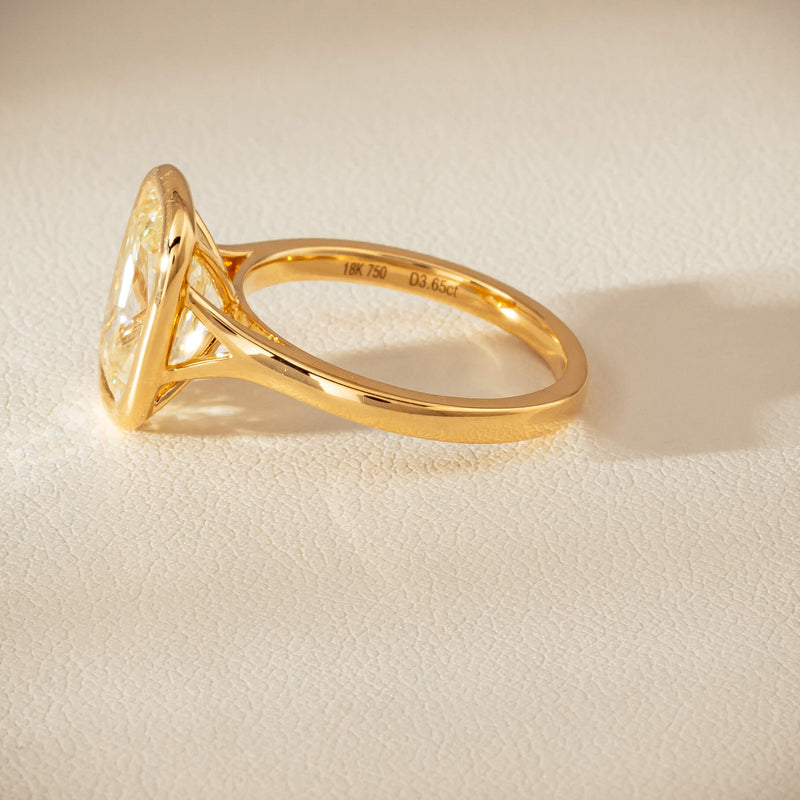 18ct Yellow Gold 3.65ct Antique-Style Cushion Diamond Ring - Ring - Walker & Hall