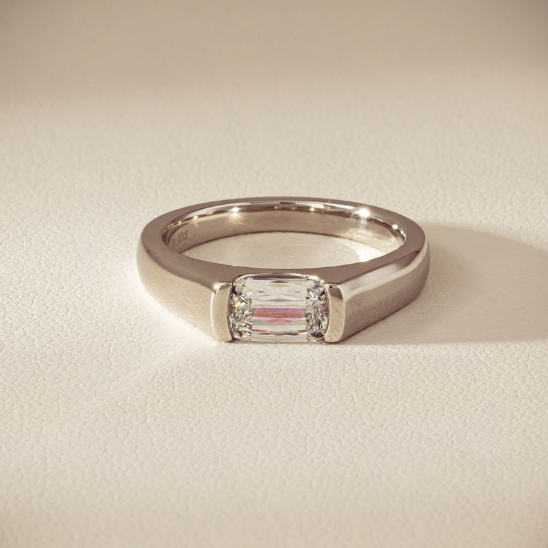 Platinum 1.02ct Reclaimed Fancy Rectangular Diamond Astrid Ring - Ring - Walker & Hall