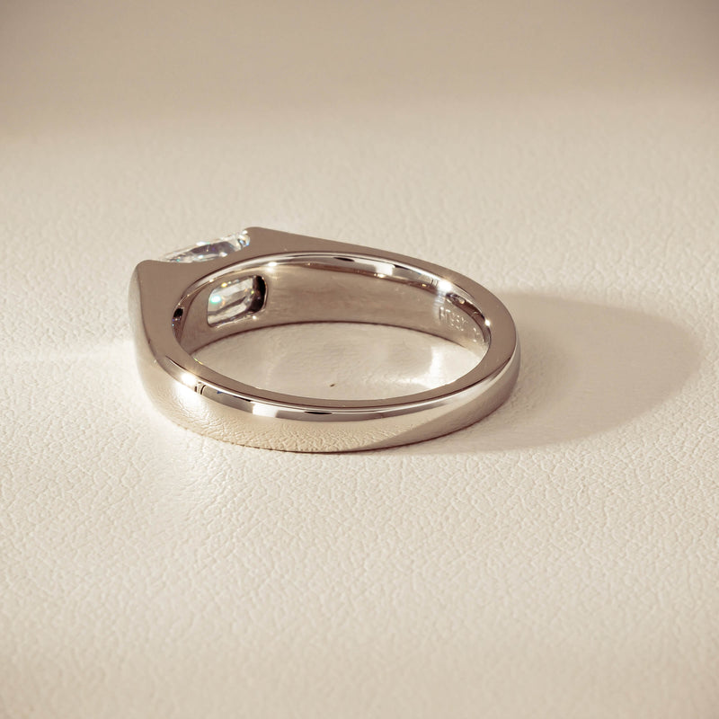 Platinum 1.02ct Reclaimed Fancy Rectangular Diamond Astrid Ring - Ring - Walker & Hall