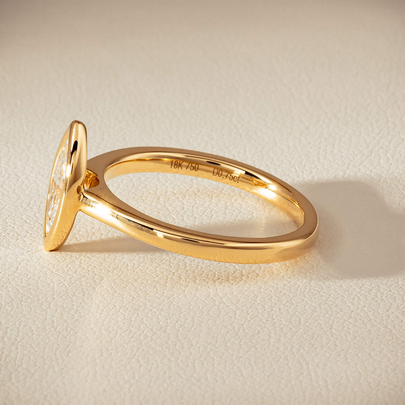 18ct Yellow Gold .75ct Reclaimed Marquise Diamond Natalia Ring - Ring - Walker & Hall