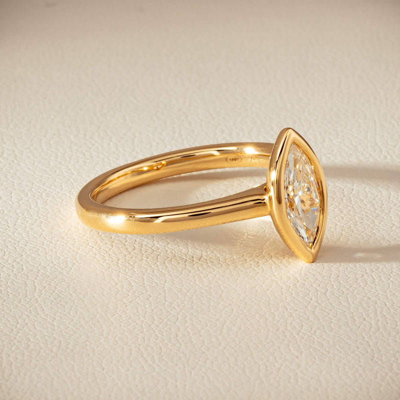 18ct Yellow Gold .75ct Reclaimed Marquise Diamond Natalia Ring - Ring - Walker & Hall