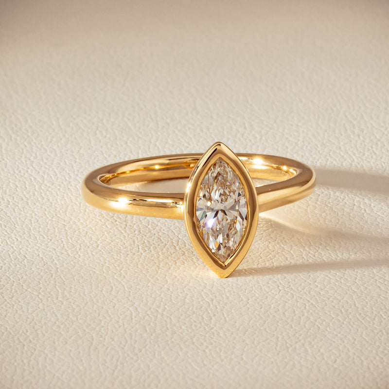 18ct Yellow Gold .75ct Reclaimed Marquise Diamond Natalia Ring - Ring - Walker & Hall