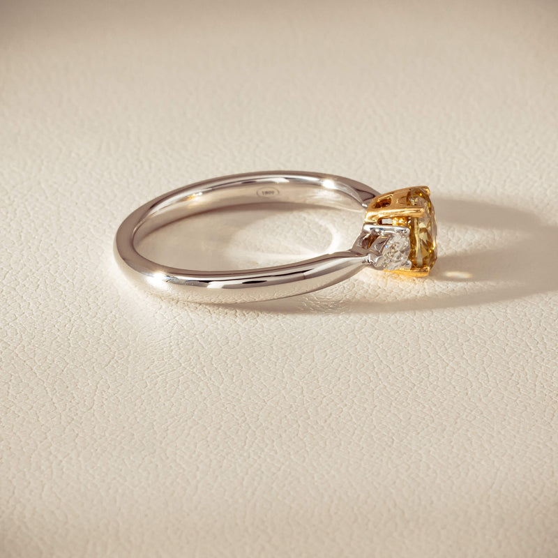 18ct White Gold .76ct Oval Cut Fancy Diamond Ayla Ring - Ring - Walker & Hall